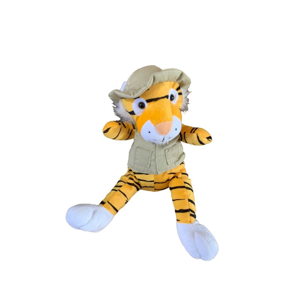 Ideal Toys Plush Tiger Safari Hunting Jungle Stuffed Animal Toy 15.5 in Tall
